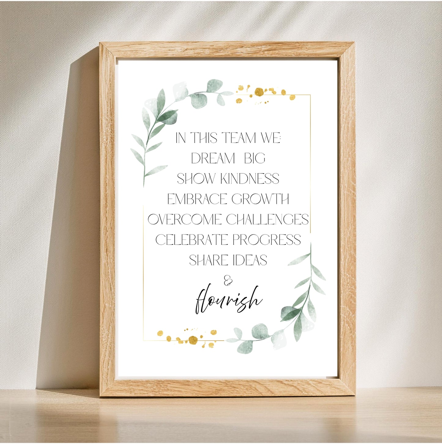 Team Motto Values | Motivational Wall Art - Printable Download - The Growcademy