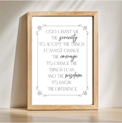 Serenity Prayer | Inspirational Wall Art - Printable Downlod - The Growcademy