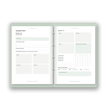 Growth & Wellness Planner System - Digital Download