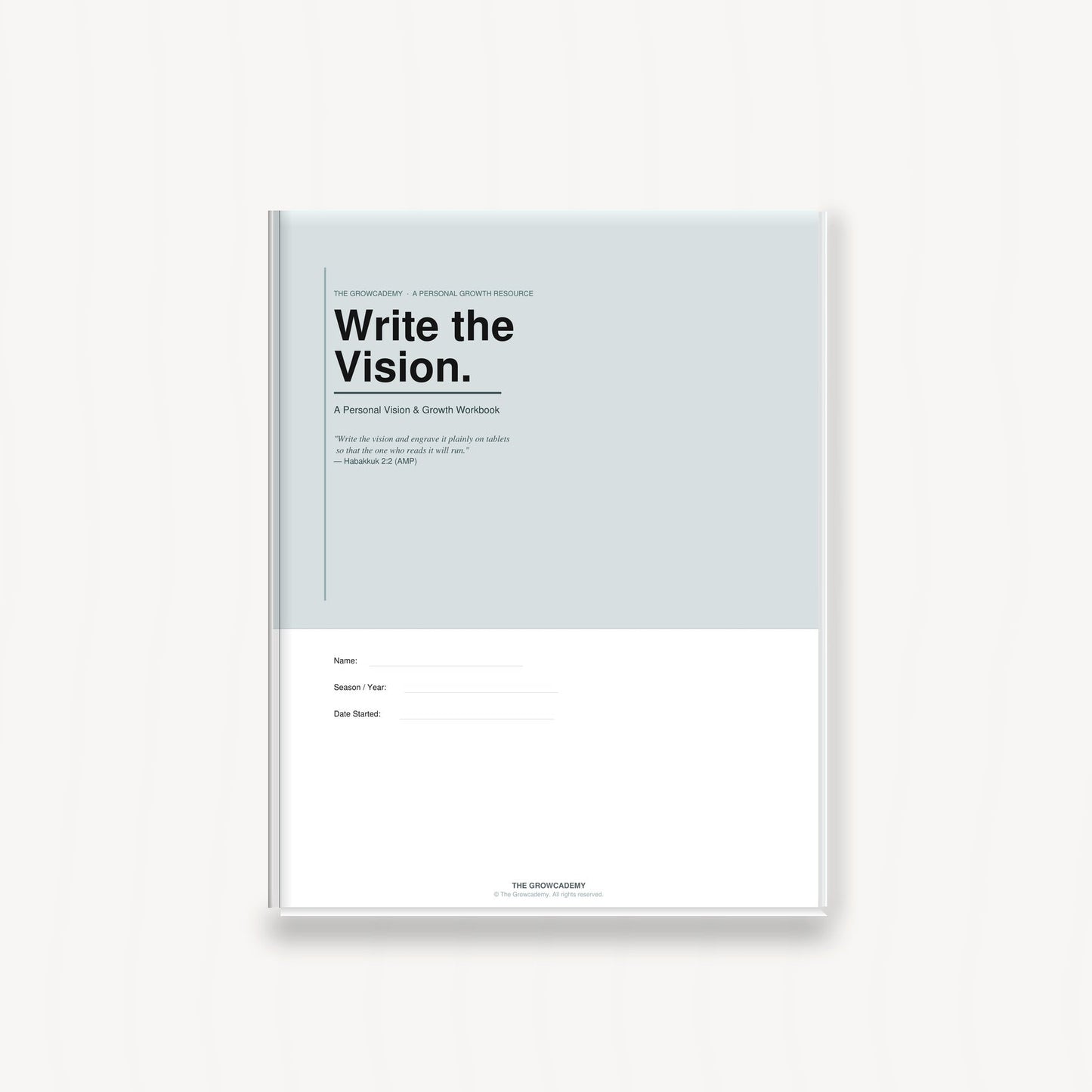 Write the Vision Workbook - Digital Download - The Growcademy