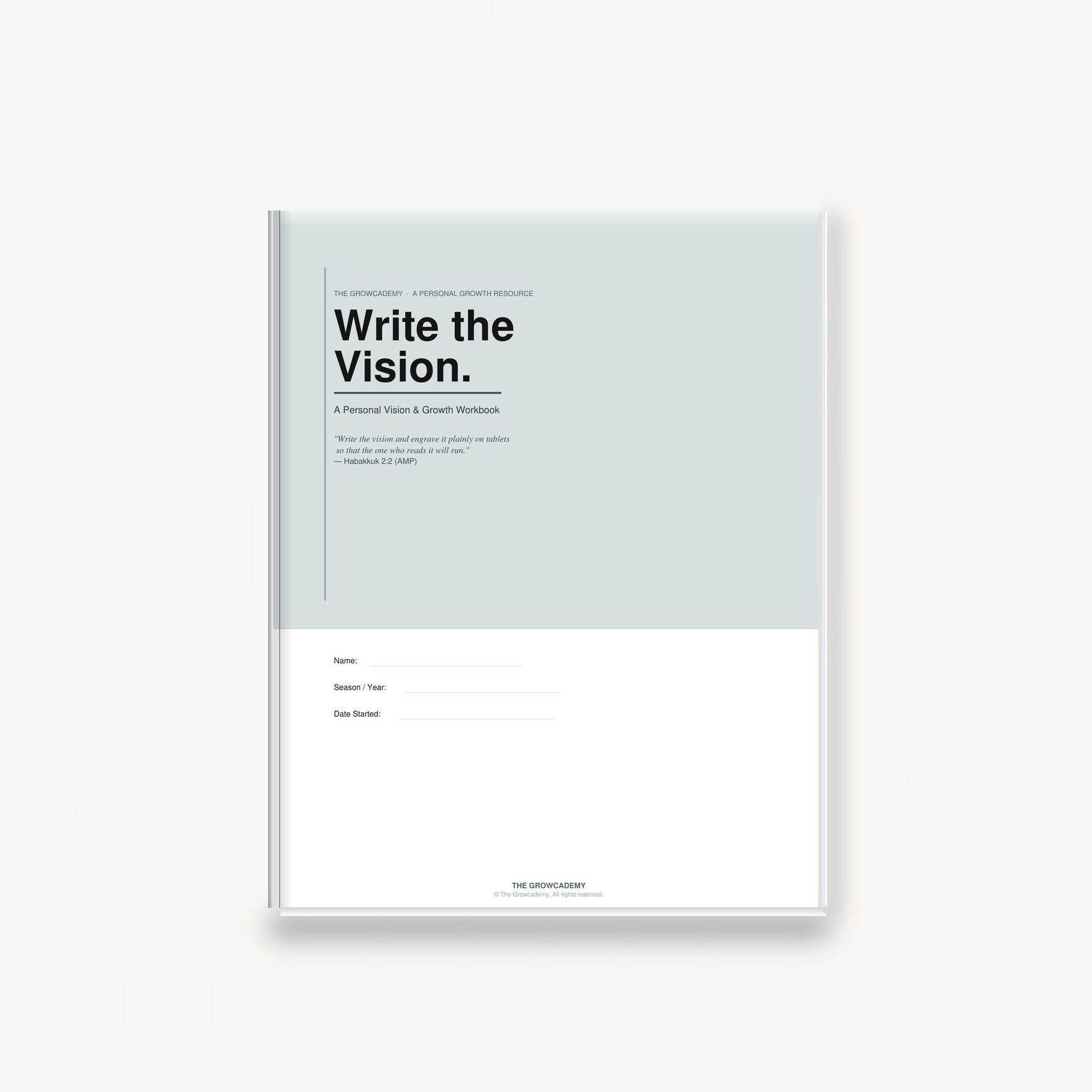 Write the Vision Workbook - Digital Download - The Growcademy