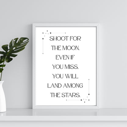 Shoot For the Moon |Inspirational Wall Art or Printable - The Growcademy