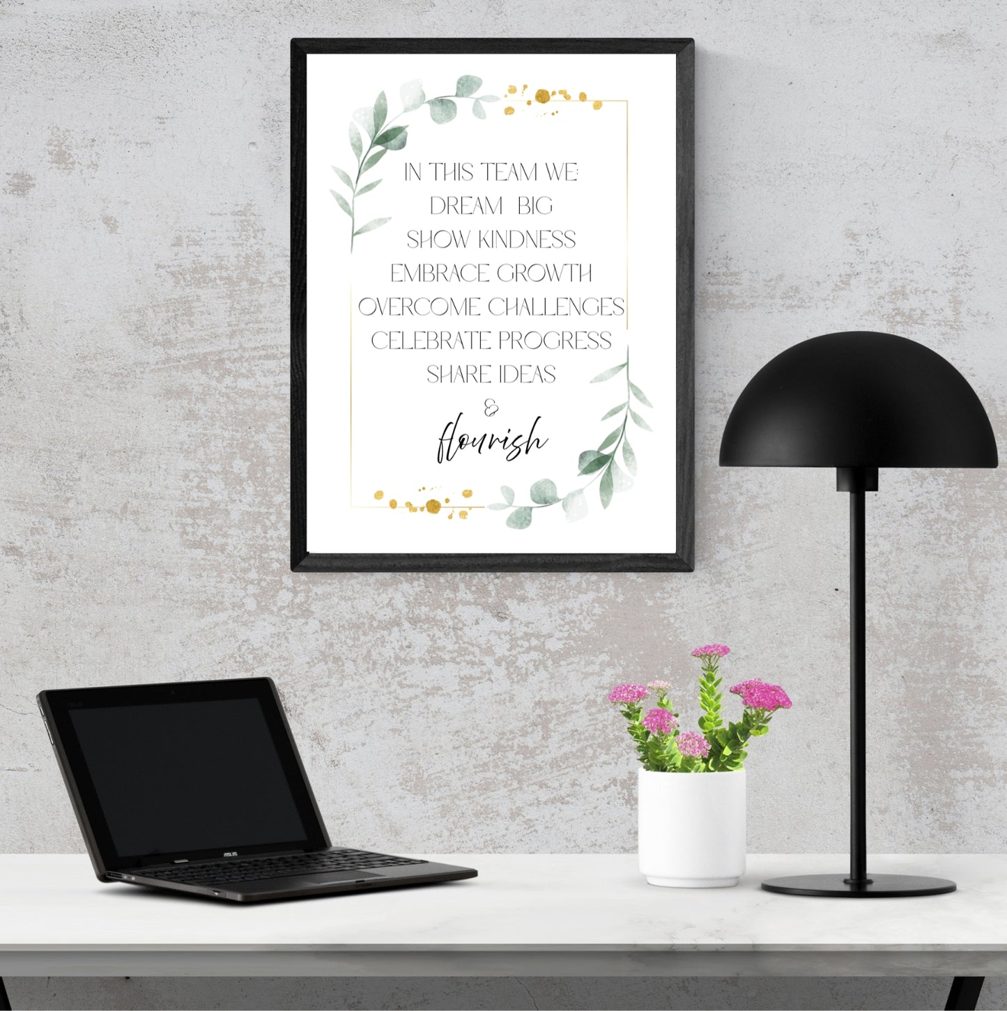 Team Motto Values | Motivational Wall Art - Printable Download - The Growcademy