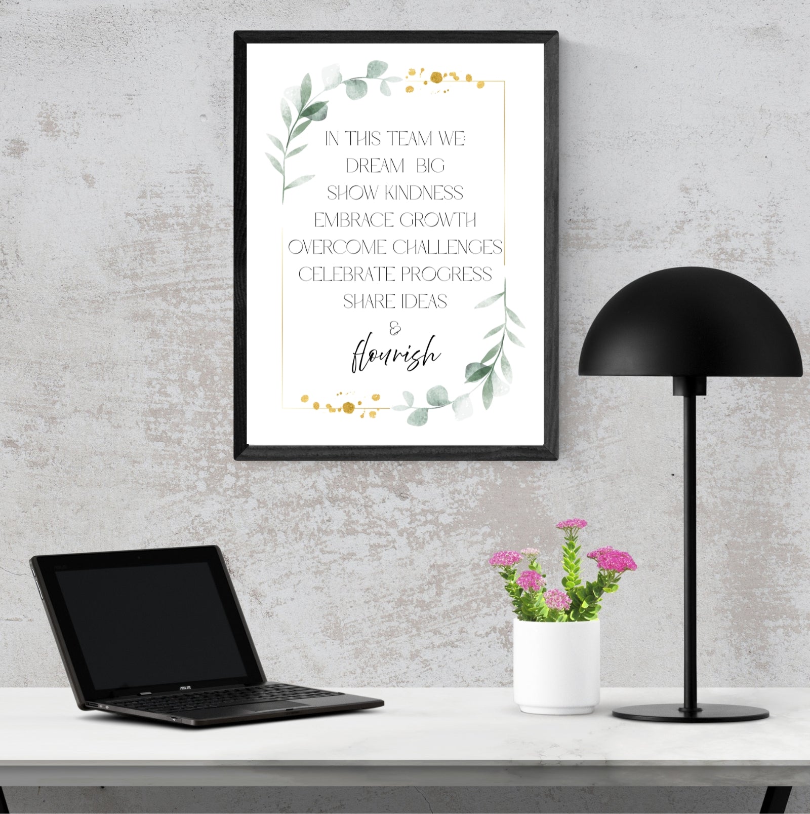 Team Motto Values | Motivational Wall Art - Printable Download - The Growcademy